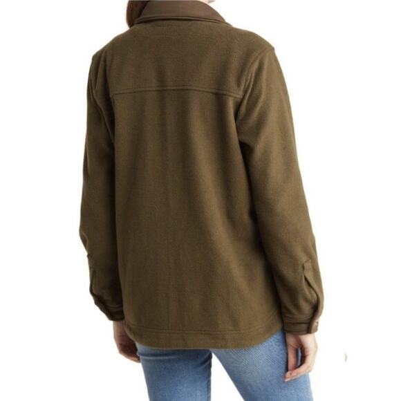 Blank NYC Shacket Women Olive Fleece Plush Jacket size medium - Picture 2 of 8
